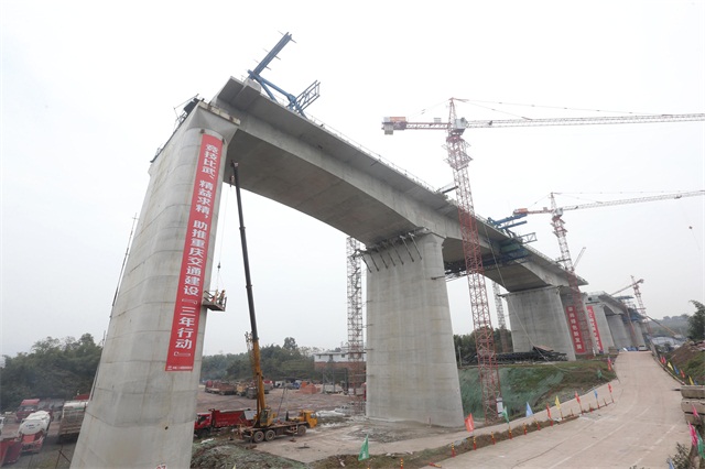 东环线南彭三线道岔特大桥连续梁合龙全线有望2021年建成通车