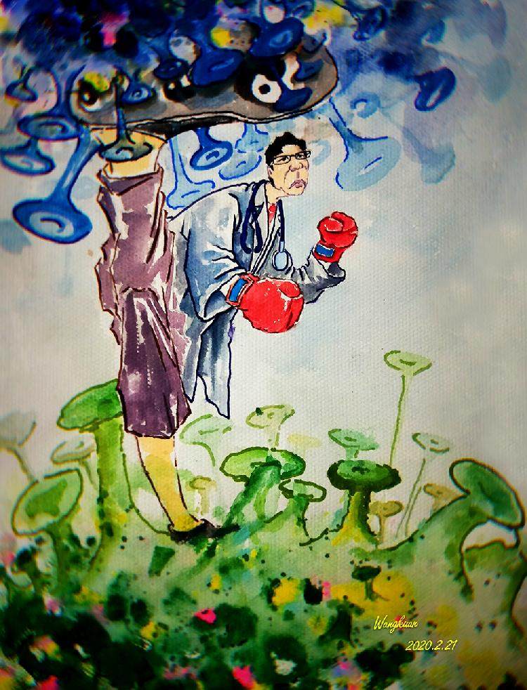 8.战疫系列——一招致敌 作者：王宽 重庆市彭水苗族土家族自治县中学中学.jpg