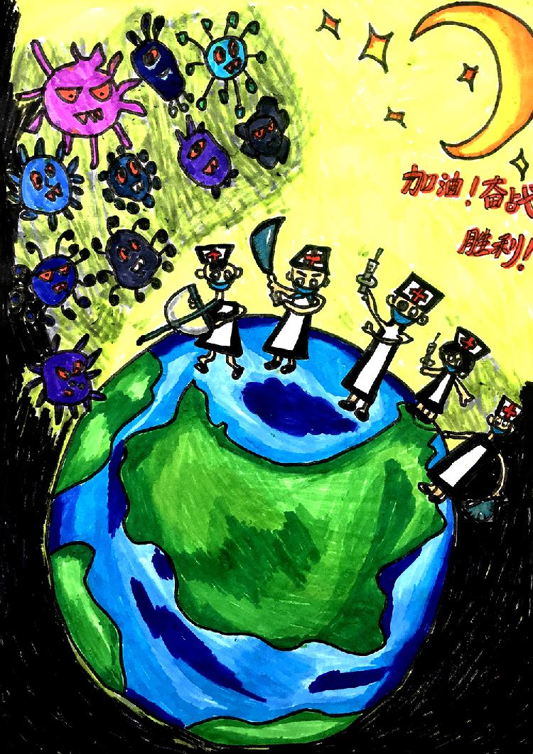 白衣天使护家园 作者：王意捷 重庆市彭水苗族土家族自治县保家镇中心校幼儿园大1班 辅导教师：文绍容.jpg