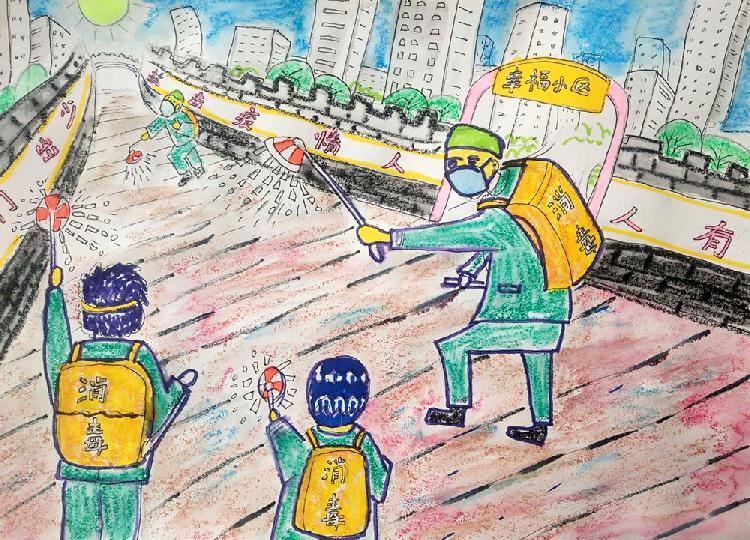 防疫到边不留死角 作者：王静羽 重庆市彭水苗族土家族自治县芦塘乡中心校四年级1班 辅导教师：王成前.jpg